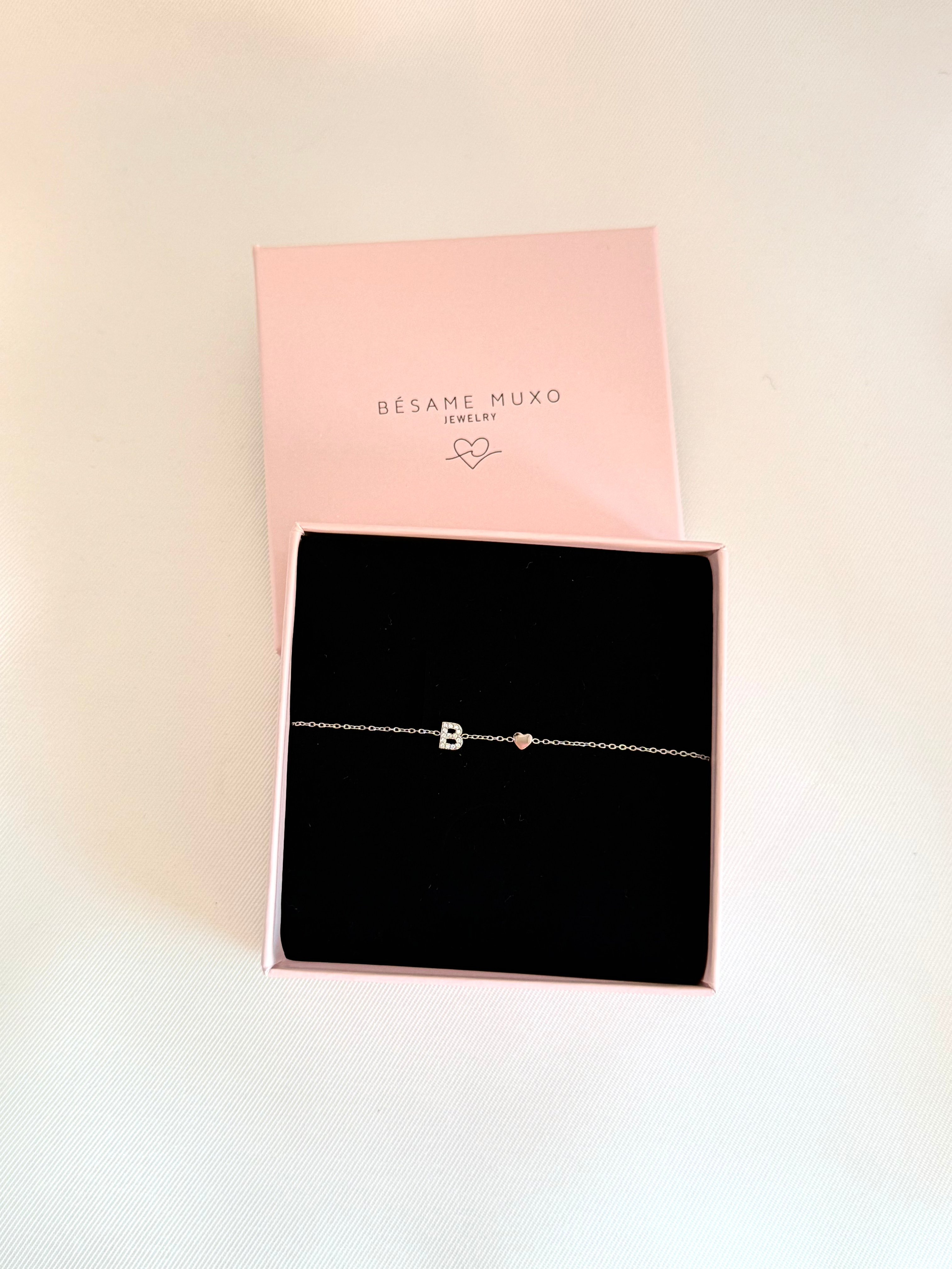 PULSERA INICIAL PLATA BODA