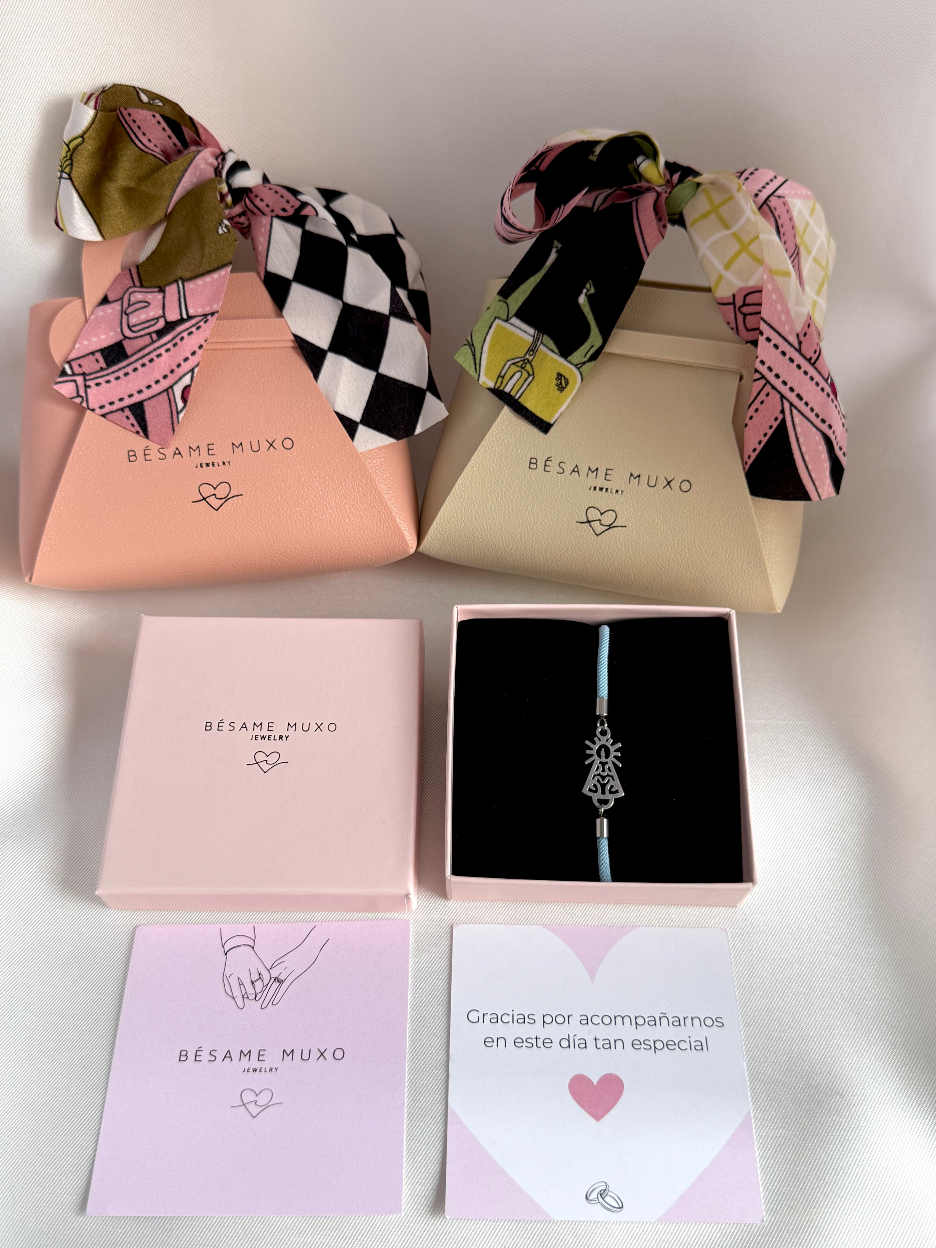 PULSERA VIRGEN DEL PILAR CON CORDÓN BODA