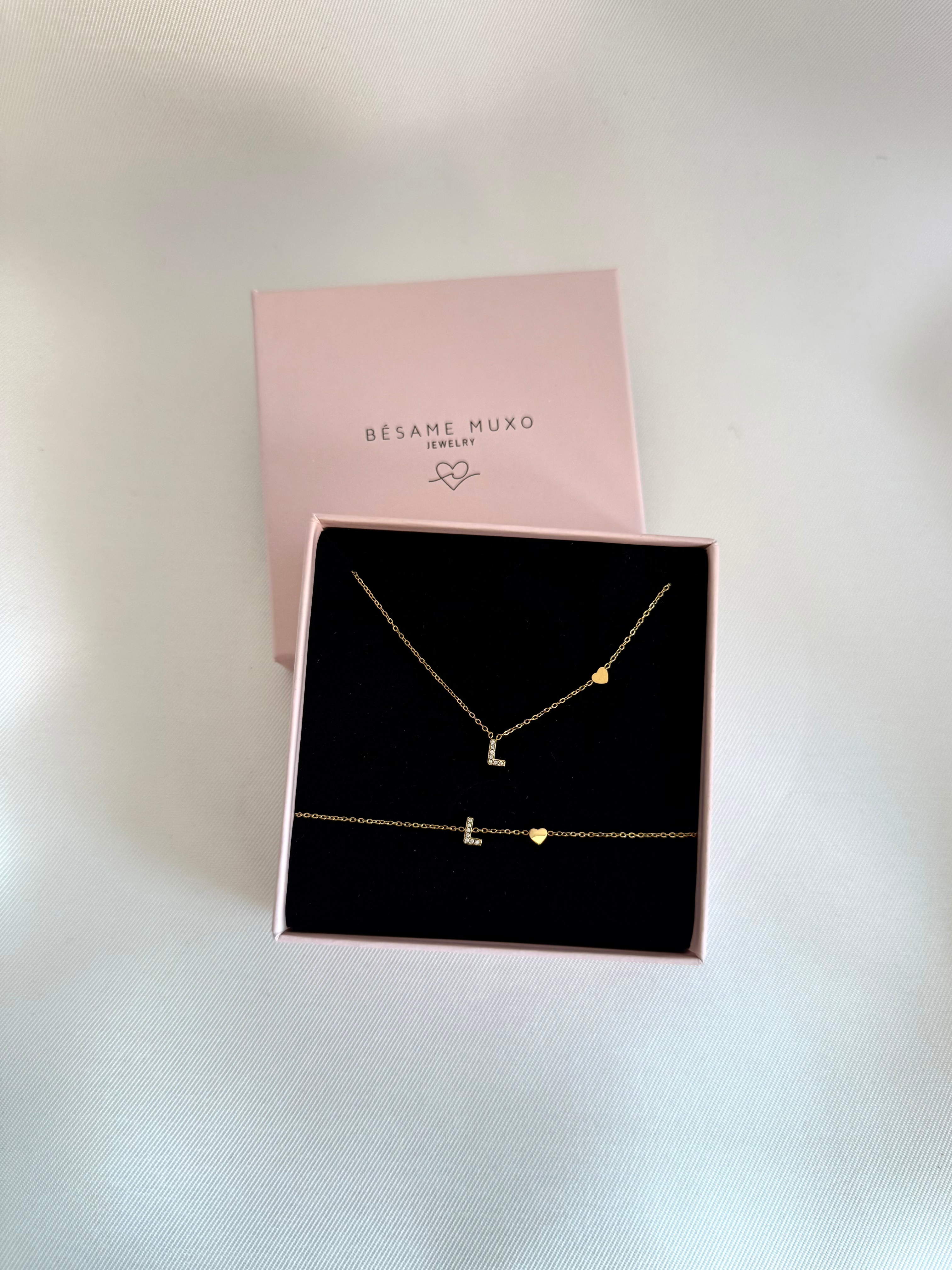 PACK COLLAR + PULSERA INICIAL ORO BODA