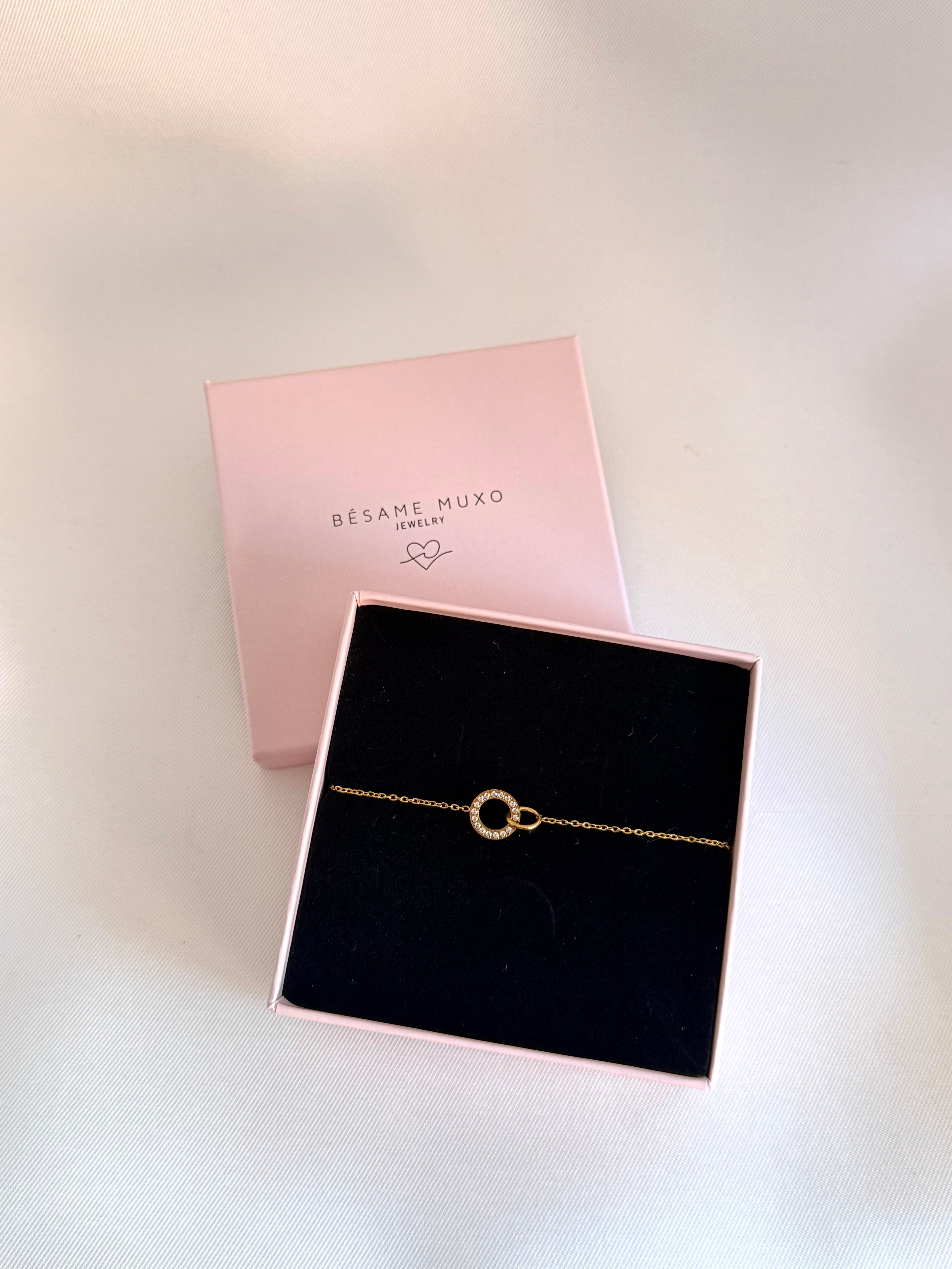 PULSERA AMISTAD CIRCONITAS ORO BODA