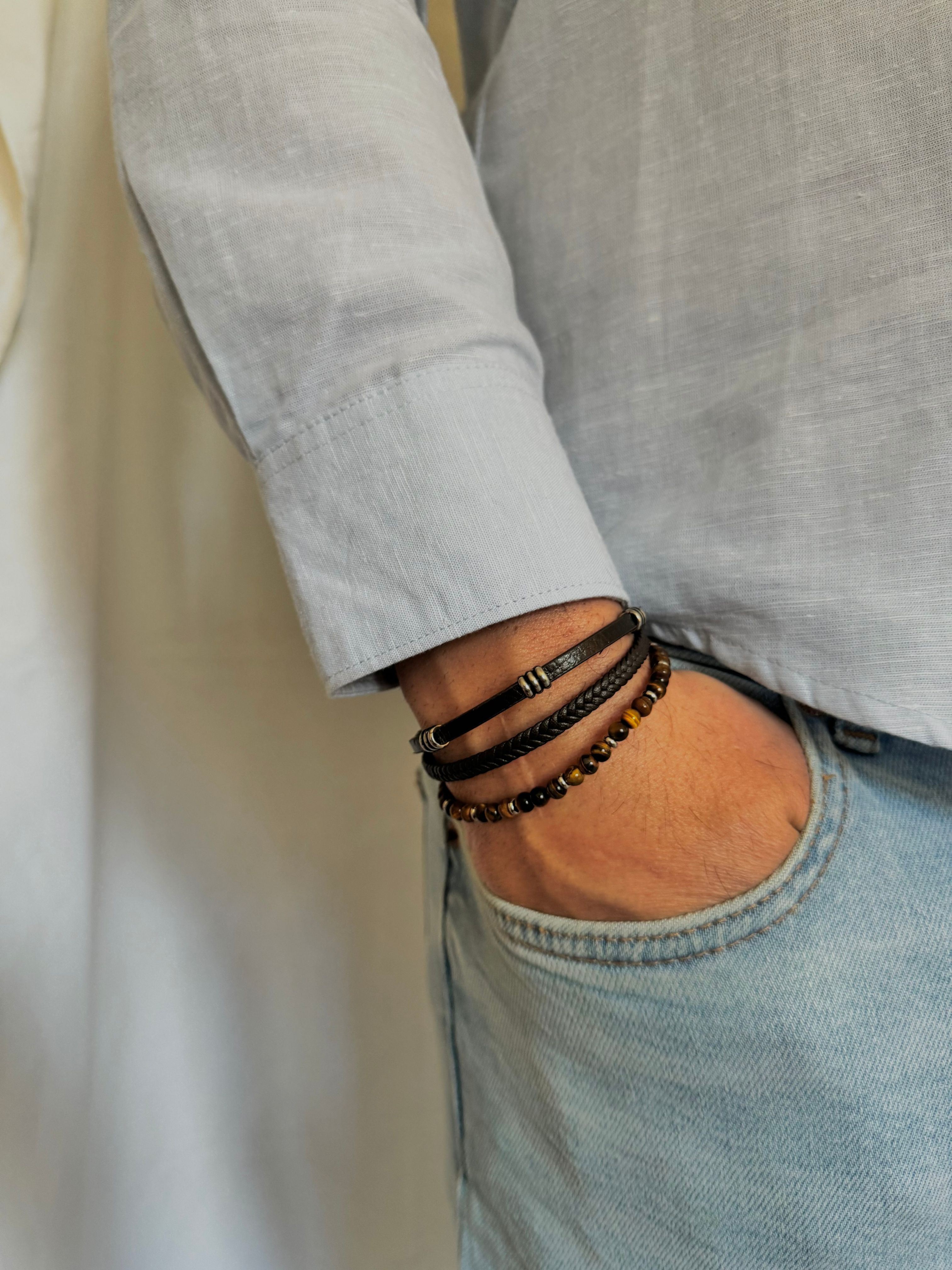 Pulsera triple hombre