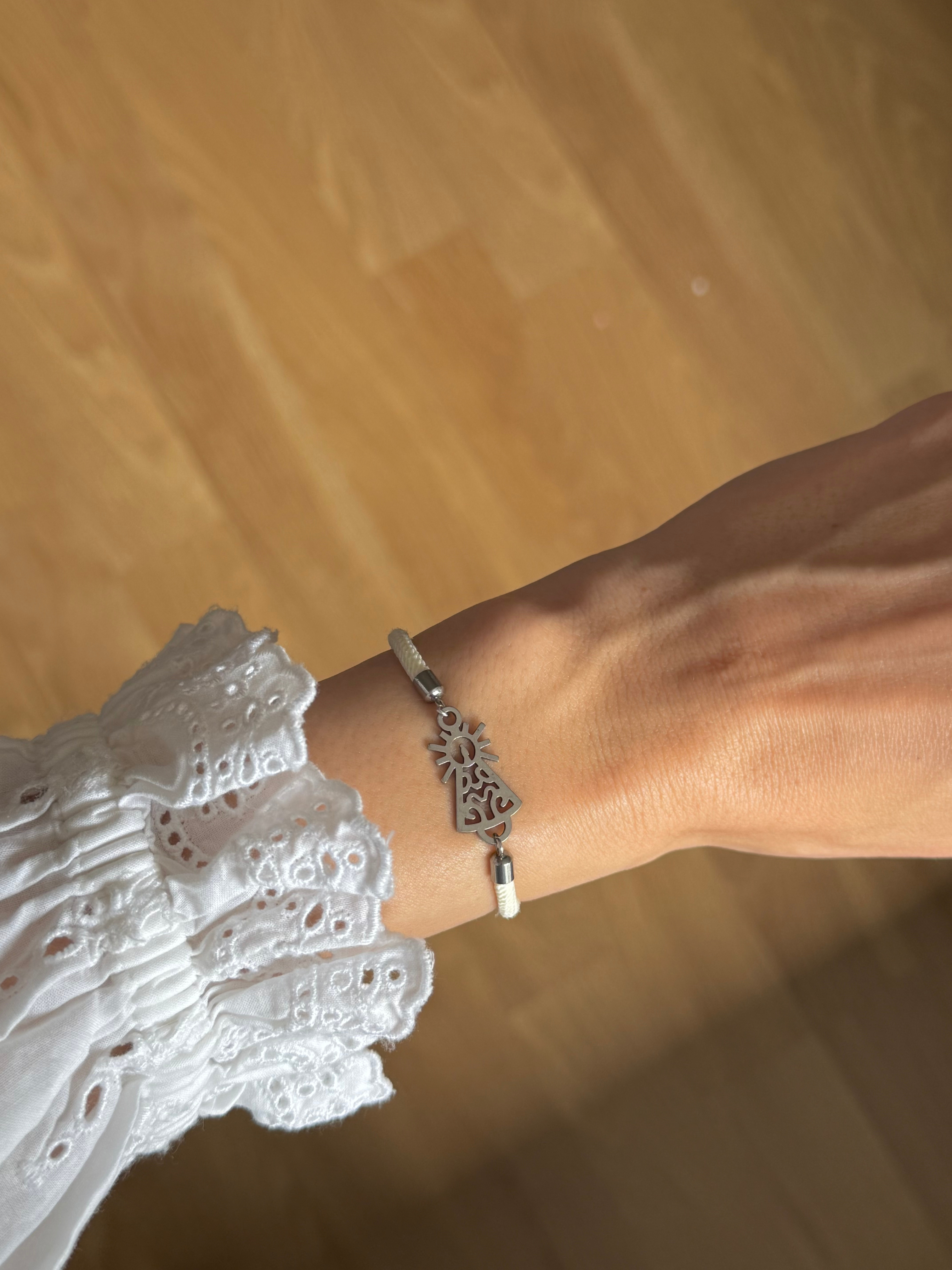 PULSERA VIRGEN DEL PILAR CON CORDÓN BODA