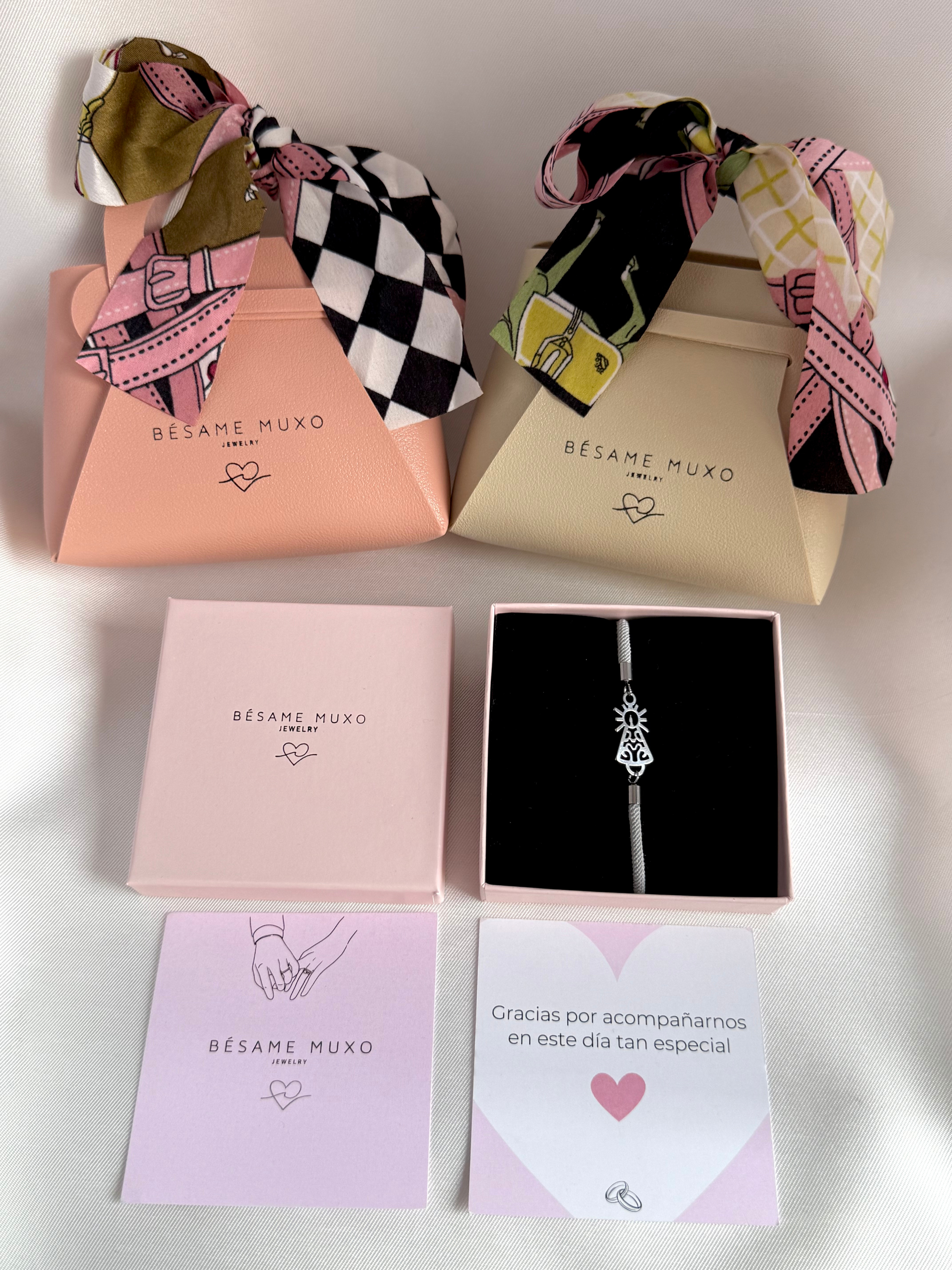 PULSERA VIRGEN DEL PILAR CON CORDÓN BODA